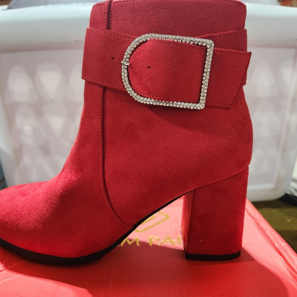 Womens Red Ankle Boots